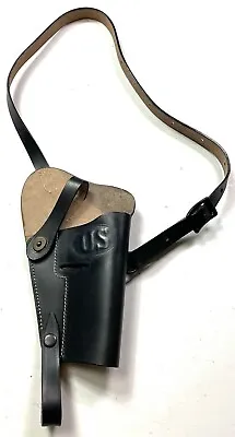 Vietnam War Us Army .45 Pistol M3 Shoulder Holster- Black Leather • $35.96