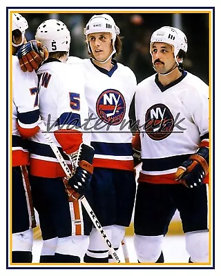 NHL New York Islanders Denis Potvin Mike Bossy Bryan Trottier Color 8 X 10 Photo • $5.99