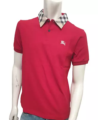 Burberry Men's Brit Short Sleeve Casual Polo Shirt Red Small • $125