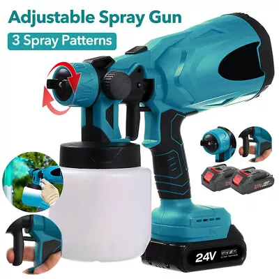 High Pressure Cordless Paint Sprayer Electric Airless HVLP Spray Gun W/ 2Battery • $38.94