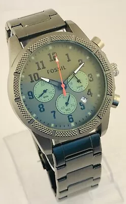 #Vintage Fossi Chronograph Date Indicator Green Dial Analog Men's Wrist Watch. • $49.99