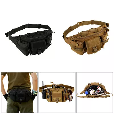 Men Waist Bag Nylon Tactical Sport Fanny Pack Military Travel Hip Belt Bum Pouch • £11.39