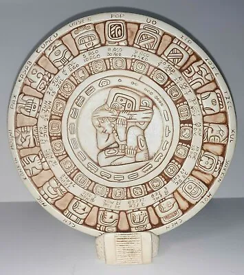 $24.95 • Buy Vintage Tzolkin Wheel Shaped Mayan Prophecy Calendar Handmade W/Stand NEAT