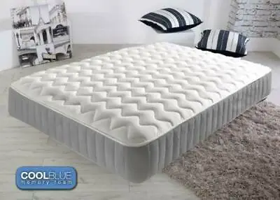 £89.96 • Buy Memory Foam Mattress Quilted Sprung 3FT Single 4FT6 Double 5FT King Mattress New