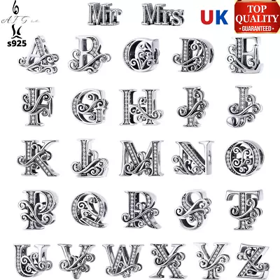 Genuine S925 Charm Bead Alphabet Birthday Names Letter A - Z Vintage AFG - UK • £19.99