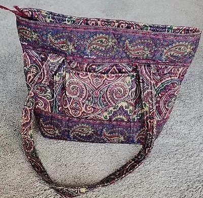 Vera Bradley Retired Shoulder Bag Purse Double Strap Paisley 14x11  Made In USA • $14.90