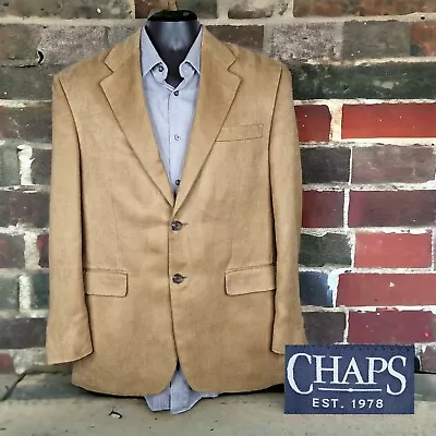 Chaps Jacket Blazer Mens 38R Brown Micro Suede Single Vented • $40