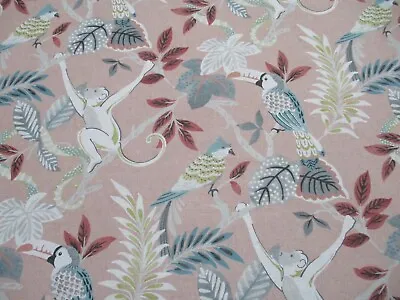 £44.99 • Buy Jane Churchill Curtain Fabric 'INDIRA - PINK/GREY' 1.6 METRES  - LINEN BLEND