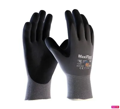 12 X ATG Maxiflex Ultimate Adapt 42-874B Palm Coated Gloves • £52.95