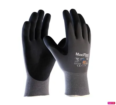 ATG Maxiflex Ultimate Adapt 42-874B Palm Coated Safety  Glove 2 3 5 6 Pairs • £13.95