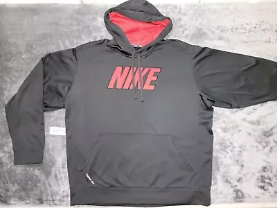 Nike Therma Fit Mens Size 2XL XXL Hoodie Sweatshirt Gym Running Training Black • $14.99