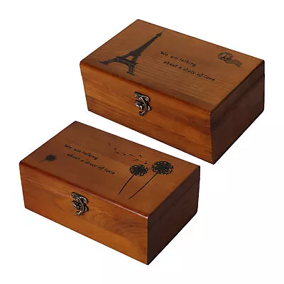 Vintage Style Wooden Sewing Box Wooden Sewing Tools Storage Box With Hinged Lid • $22.01