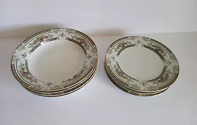 Vintage 80s MIKASA Fine China Cambridge L9015 Japan Salad Plates And Soup Bowls • $34.95