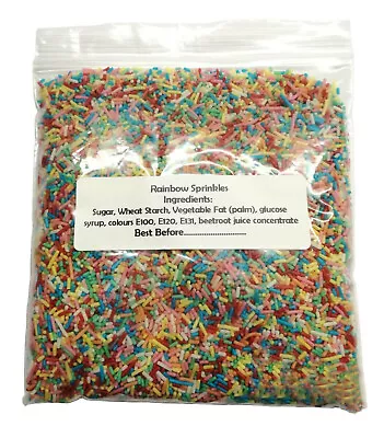 Rainbow Sprinkles Edible Hundreds Thousands Cake Cupcakes Ice Cream Bake Stable • £3.97