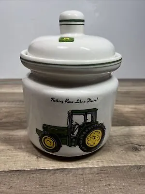 John Deere Tractor Gibson 9  Ceramic Cookie Jar  Nothing Runs Like  A Deere  • $14.96