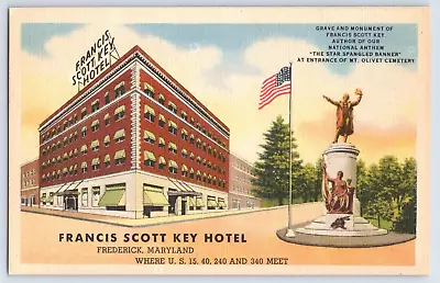 Francis Scott Key Hotel Frederick Maryland Postcard Grave And Monument • $4.99