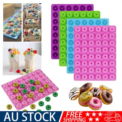 48-Cavity Mini Donut DIY Mold Silicone Tray Ice Cube Jelly Gummy Candy Mould AU • $4.85