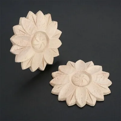 $3.39 • Buy Unpainted Wood Carved Decal Corner Onlay Applique Miniature Furniture Decoration