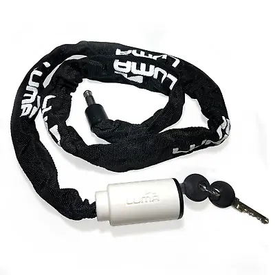 LUMA Enduro 5 Bike Chain Lock With Keys - White Heavy Duty Anti Theft Lock • $14.99