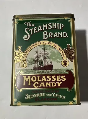 The Steamship Brand Molasses Candy Tin Vintage Kitchen Collectible England EUC • $12.99