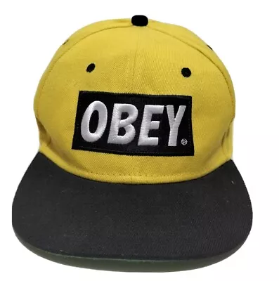 Yellow & Black Kids Obey Adjustable Hat - Never Worn - Free Tracked Postage  • $25