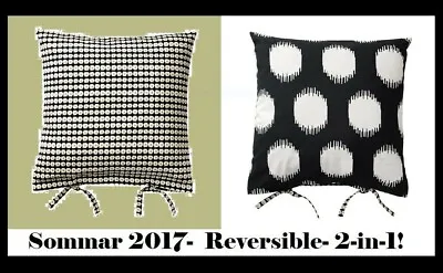 IKEA Sommar 2017 Pillow Black White Beige Moroccan Circle Cushion COVER 20 NEW • $7.98