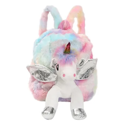 Child Plush Bags Stuffed Doll Unicorn School Backpack Girls • £18.23