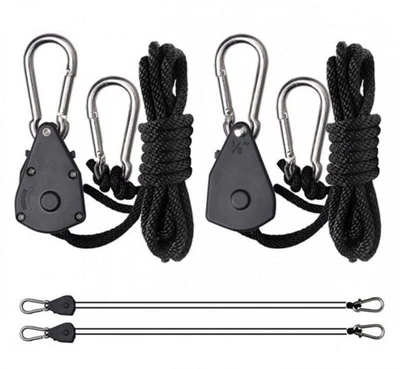 £6.25 • Buy Hydroponics Rope Ratchet Pairs Of Hangers For CFL Reflectors HPS MH Lights UK