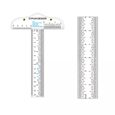 6Inch Clear Acrylic T-Square Ruler And Zero-Centering Straight Ruler Set • $12.59