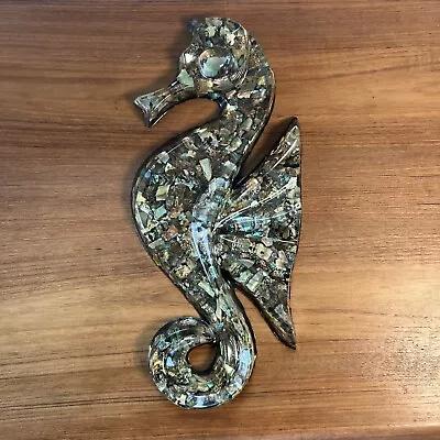 Vintage Resin Abalone Shell Seahorse Decorative Wall Hanging • $25
