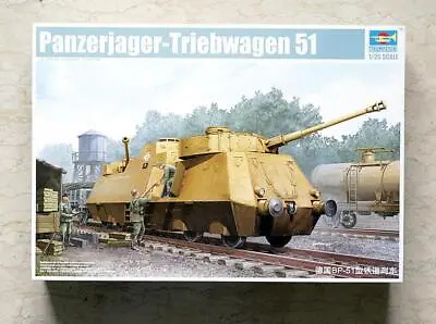 1/35 Trumpeter German BP-51 Railway Train Panzerjager Tank Car Kit 01516 Model • $96.21