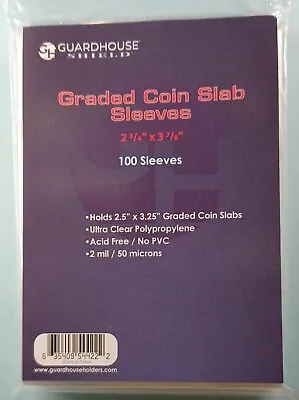 200 Guardhouse Graded Coin Slab Protector Bags For PCGS / NGC   READ DESCRIPTION • $8.90