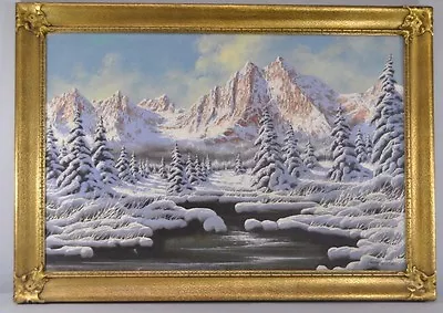 Miklos Neogrady Original Oil Painting On Canvas Of Mountain Snow Scene Landscape • $650