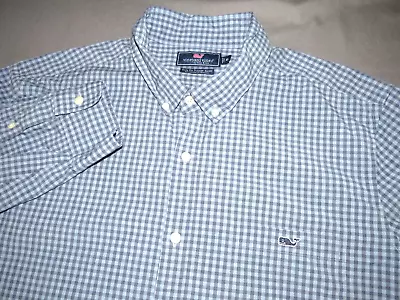 Men's Vineyard Vines Long Sleeved Check Slim Fit Tucker Button Up Shirt XL • $23.99