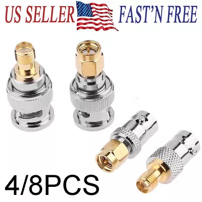 4/8PCS BNC To SMA Type Male Female RF Connector Adapter Test Converter Kit • $12.98