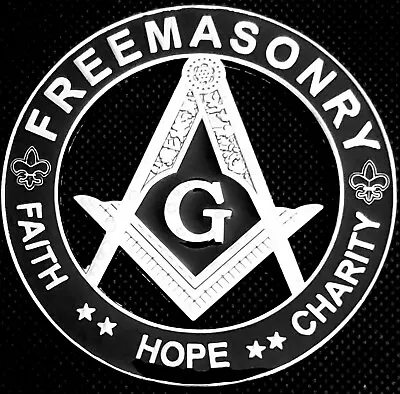Masonic Master Mason 3  FAITH HOPE CHARITY Car Auto Emblem BLACK // SILVER • $14.99