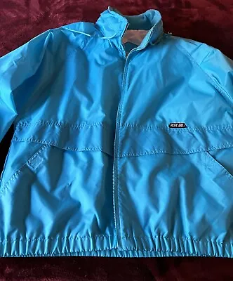 Vintage Pacific Trail Jacket Womens M/L Blue Zip Up Hooded Windbreaker Bright • $20