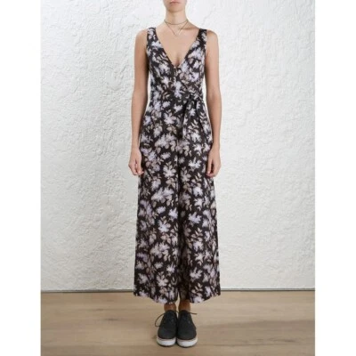 $70 • Buy Zimmermann Stranded Jumpsuit In Lavender Floral Linen - Size 1/10