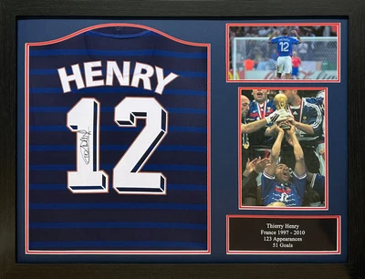 Framed Thierry Henry Signed France Football Shirt With Proof & Coa Arsenal • £394.99