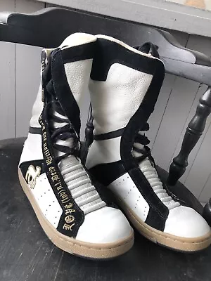 L.A.M.B. Love Boots Women’s SIZE 9 White High Top Lace Up Casual • $175