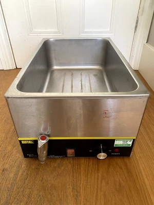 £99.95 • Buy Buffalo Bain Marie With Tap With Vogue 1/2 Gastronorm Pans 150mm With Lids