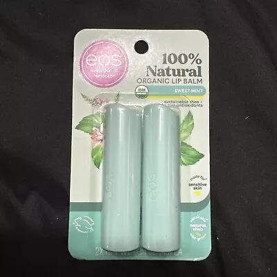 Eos Organic Lip Balm Stick Sweet Mint 0.14 Oz Ea. - Twin Pack • $7.99