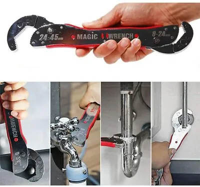 Self Adjustable Spanner Wrench Auto Ratcheting Reversible For Pipe Nut & Bolt • $25.95