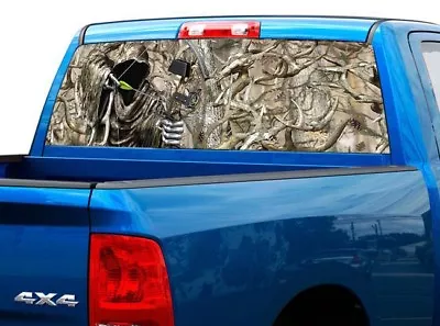 $44.98 • Buy P452 Camo Reaper Bow Hunter Rear Window Tint Graphic Decal Wrap Back Pickup