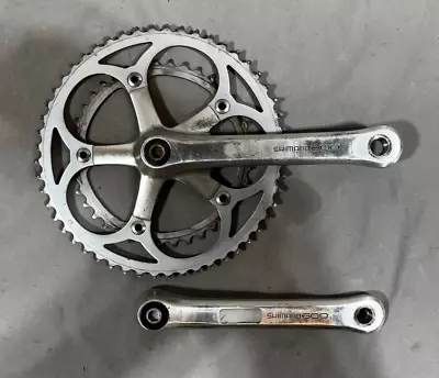 Vintage Shimano 600 FC-6207 172.5mm 52/39 Silver Aluminum Road Double Crankset • $39.95