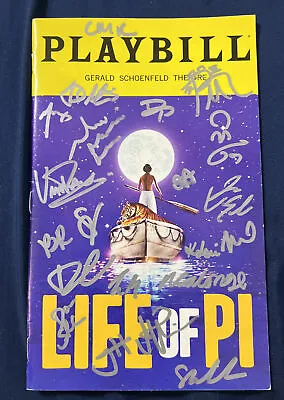 LIFE OF PI Broadway Cast Signed PLAYBILL Autograph • £18.95