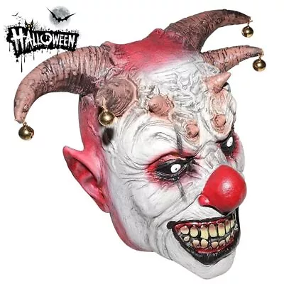 Creepy Evil Scary Bell Clown Mask Latex Evil Jester Clown Mask Halloween Mask • $17.90