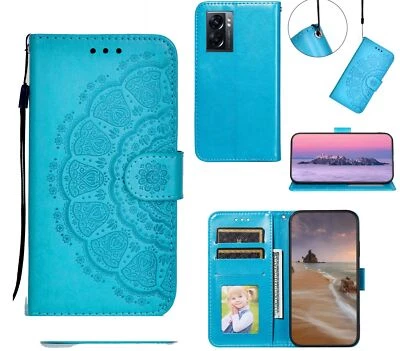 $6.95 • Buy Oppo A57s 5g Embossed PU Leather Wallet Case Mandala Totem