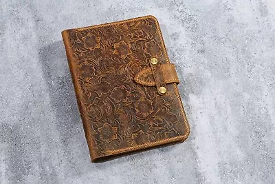 Tooled Leather A5 6 Ring Binder Planner  Real Leather Refillable Travel Journal • $85.80