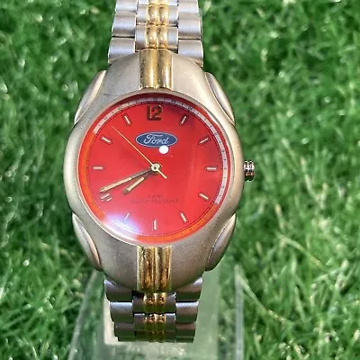 Vtg FORD Logo Watch Quartz Red 3atm Water Resistant Rare Licensed *untested • $68